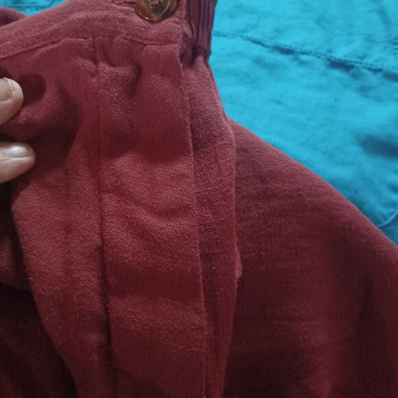 Kiko Women's 100% Linen Long Skirt M Rust - Picture 4 of 6